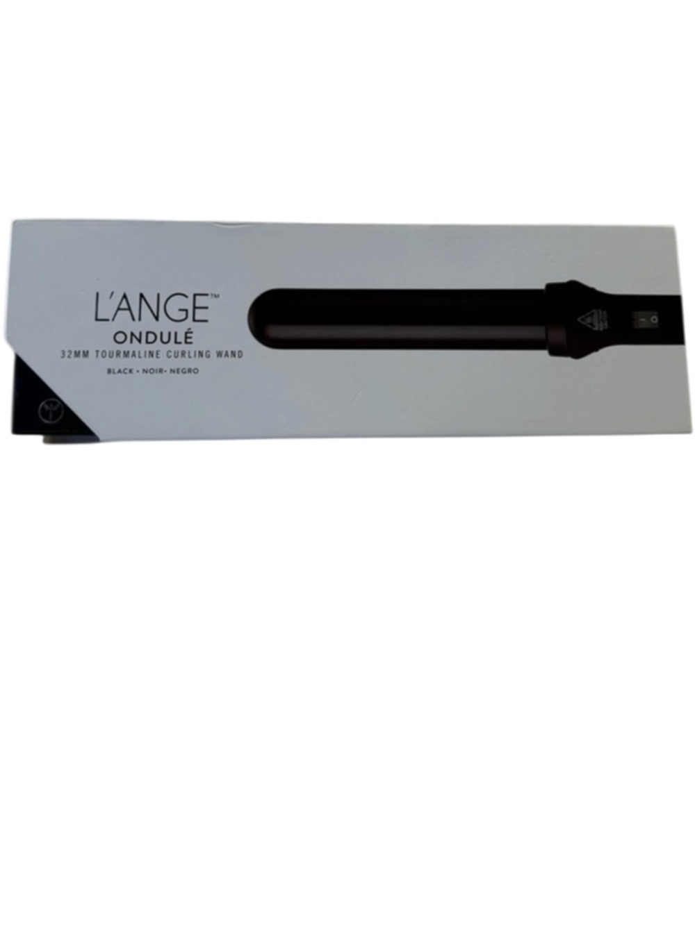 L'ange Ondulé 32mm Tourmaline Ceramic Curling Wand – Black (1.25") in box